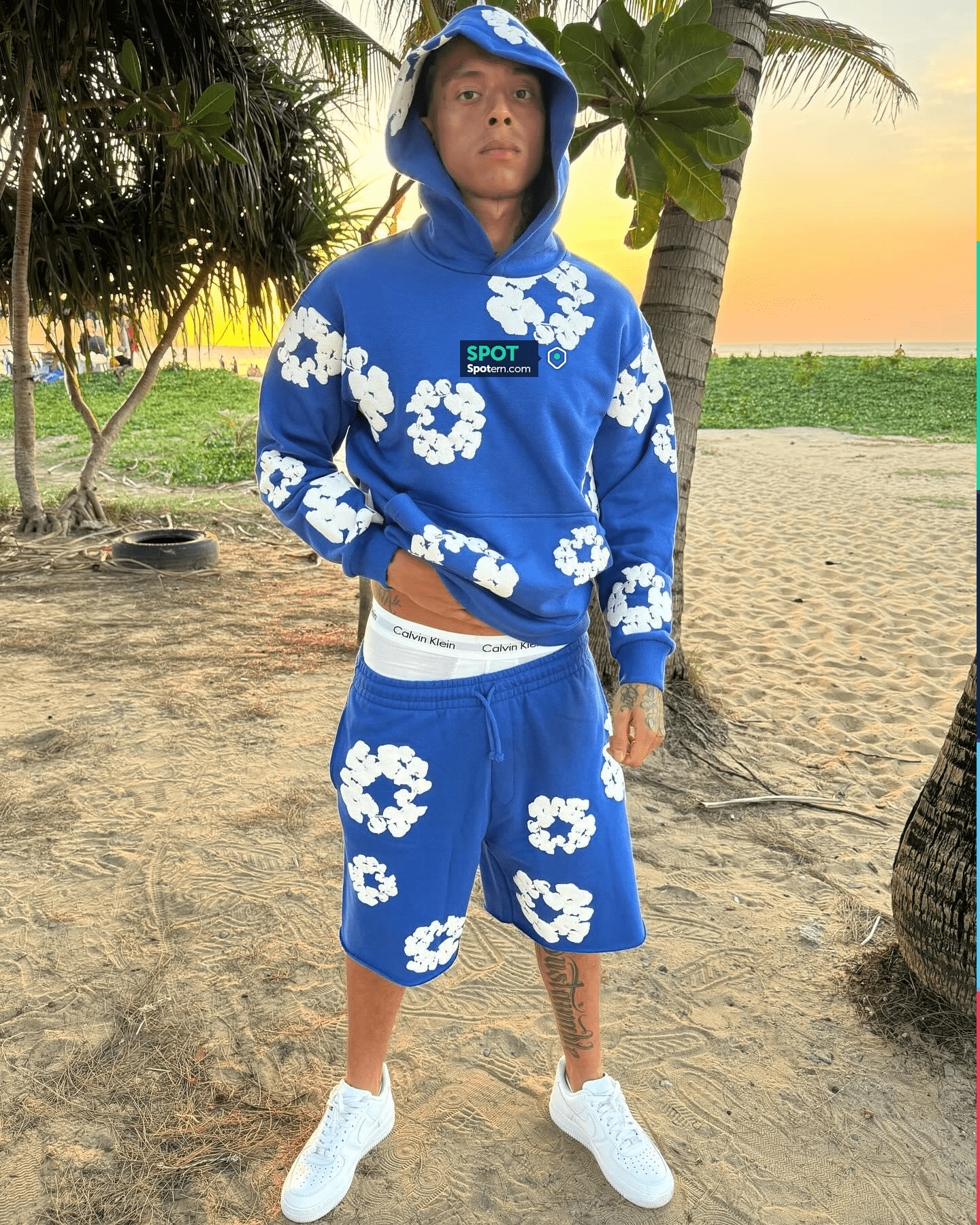 DENIM TEARS brand hot selling new fashionable cotton foam printed hoodie, European and American trendy men's sports suit